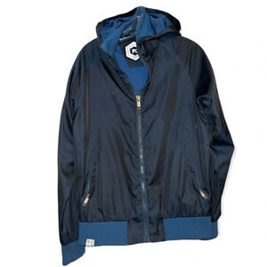 Skunkfunk Jacket ethical fashion windbreaker with hood pocket & graphic inside